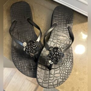 Lindsey Phillips Black Flip Flops